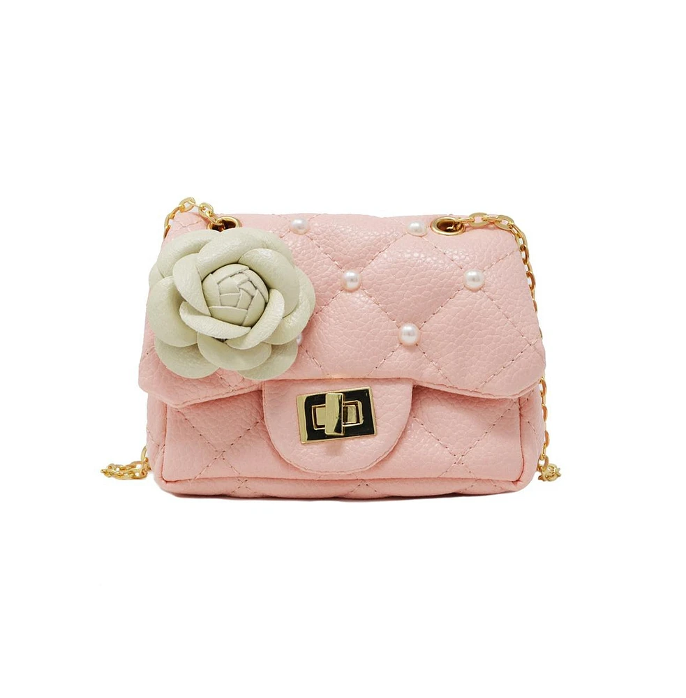 Tiny Treats + Zomi Gems Girls Classic Quilted Flower Pearl Handbag