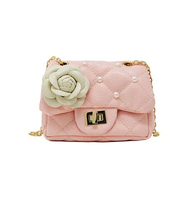 Tiny Treats + Zomi Gems Girls Classic Quilted Flower Pearl Handbag