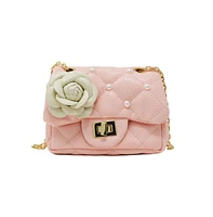 Tiny Treats + Zomi Gems Girls Classic Quilted Flower Pearl Handbag