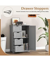 Standing Indoor Wooden Cabinet with 4 Drawers