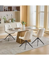 Dyhome Swivel Dining Chairs, Boucle Upholstered Accent Chairs Living Room Desk Office Arm Chair
