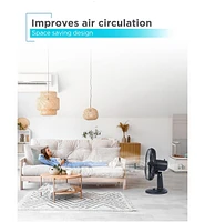 Black+Decker Desk Fan for Home and Office, 12” Fan with 3 Speed Settings, Oscillating Portable Fan, Black