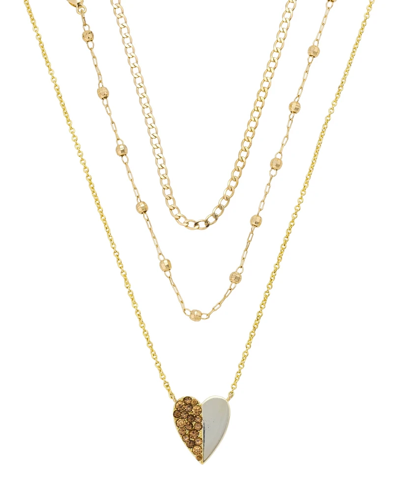 Unwritten Crystal Heart Pendant Necklace Set