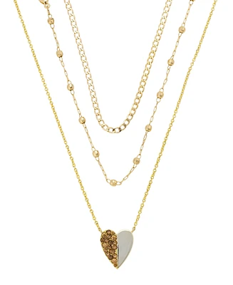 Unwritten Crystal Heart Pendant Necklace Set