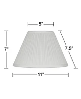 Antique White Small Empire Mushroom Pleated Lamp Shade 5" Top x 11" Bottom x 7.5" High (Clip-On) Replacement - Springcrest