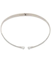 Givenchy Silver-Tone Pave & Pear-Shape Cubic Zirconia 16" Structured Collar Necklace