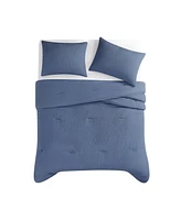 Truly Soft Crinkle Garment Wash Solid 3-Pc. Comforter Set