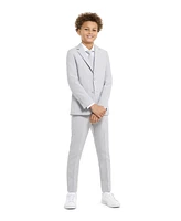 Opposuits Big Boys Groovy Grey Slim Fit Solid Suit Including Blazer, Pants and Clip-On-Tie