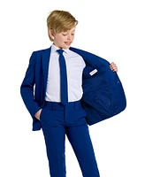 OppoSuits Teen Boys Navy Royale Slim Fit Solid Suit Including Blazer, Pants and Clip-On-Tie