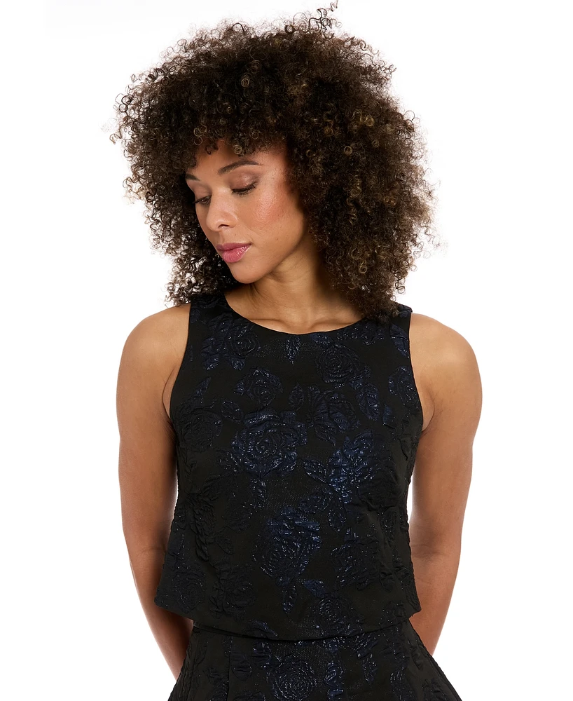 Muse Women's Textured-Rose Sleeveless Top