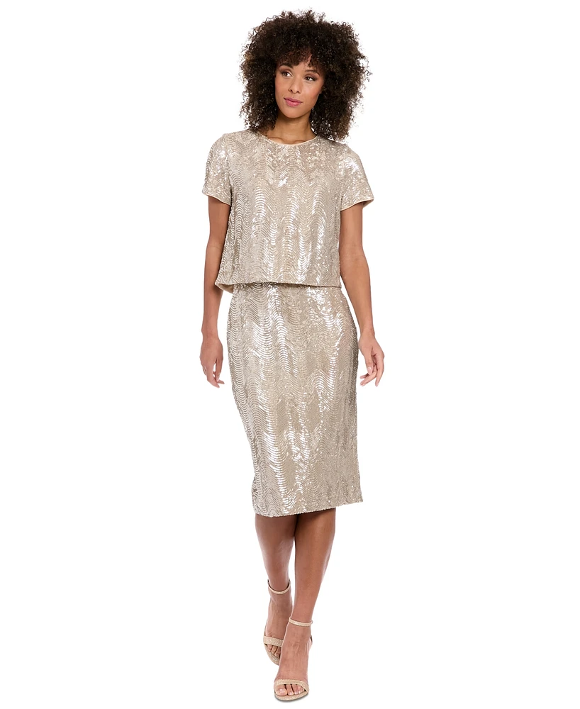Muse Women's Sequin-Pattern Pencil Skirt
