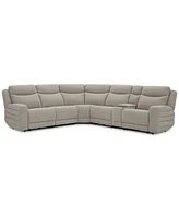 Kristyan 6-Pc. Fabric Sectional with 3 Power Motion Chairs and Console, Exclusively at Macy's