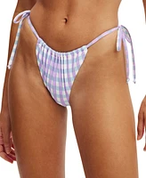 Cotton On Women's Gingham Gathered Brazilian Bikini Bottoms