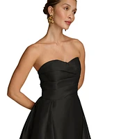 Donna Karan New York Women's Sweetheart-Neck Pleated Gown