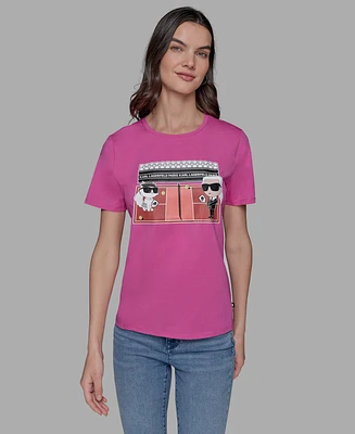 Karl Lagerfeld Paris Petite & Choupette Graphic Tee