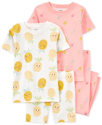 Carter's Baby Girl 4-Pc. Snug Fit Cotton Pajamas Set