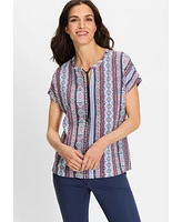 Olsen Women's Ornamental Border Print T-Shirt