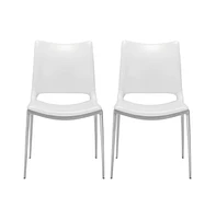 Upholstered Faux Leather Dining Chairs Set of 2 Open Back Side Chairs for Home