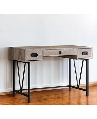 Three-Drawer Computer Desk with Storage for Office or Study – Space-Saving Design