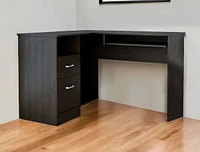 Modern L-Shaped Computer Desk with Two Storage Drawers – Corner Workstation