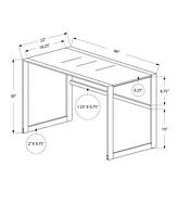 Rustic Wood Computer Desk with Open Storage and Cable Management