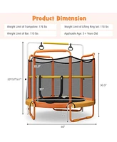 5 Feet Kids 3-in-1 Game Trampoline with Enclosure Net Spring Pad