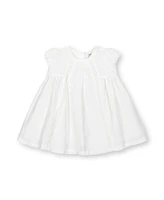 Hope & Henry Baby 3 Piece Special Occasion Linen Pintuck Dress, Diaper Cover, Bonnet Boxed Gift Set, Infant