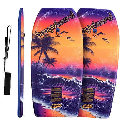 37" Body Board with Wrist Leash Fiberclad Cover Phuzion Core Crescent Tail