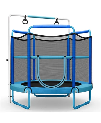 5 Feet Kids 3-in-1 Game Trampoline with Enclosure Net Spring Pad