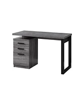 24" Grey and Black Computer Desk With Three Drawers