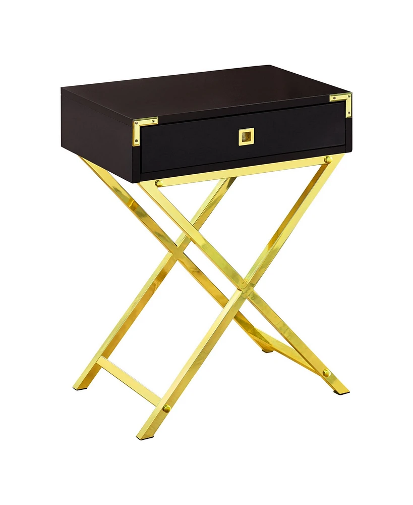 Rustic Wood and Metal End Table with Drawer – Modern Storage Solution