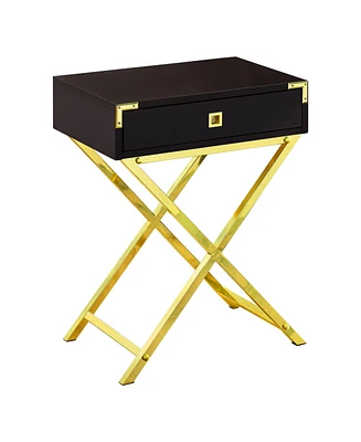 Rustic Wood and Metal End Table with Drawer – Modern Storage Solution