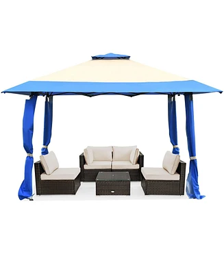 13 x Feet Pop Up Gazebo Tent with Carry Bag for Patio Garden