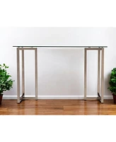 48" Clear and Champagne Glass Writing Desk