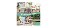 10 Gallon Cooler Bar Table Outdoor Coffee Table Ice Bucket with Telescopic Tabletop for Beer and Wine