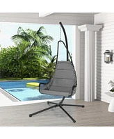 Hanging Chair with Stand and Extra Large Padded Seat