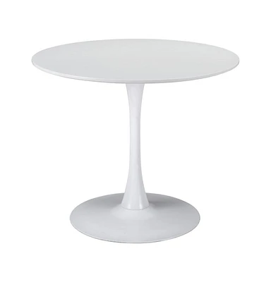 35" Steel Base Dining Table – Sturdy Pedestal Design for Home, Bistro, or Office Use