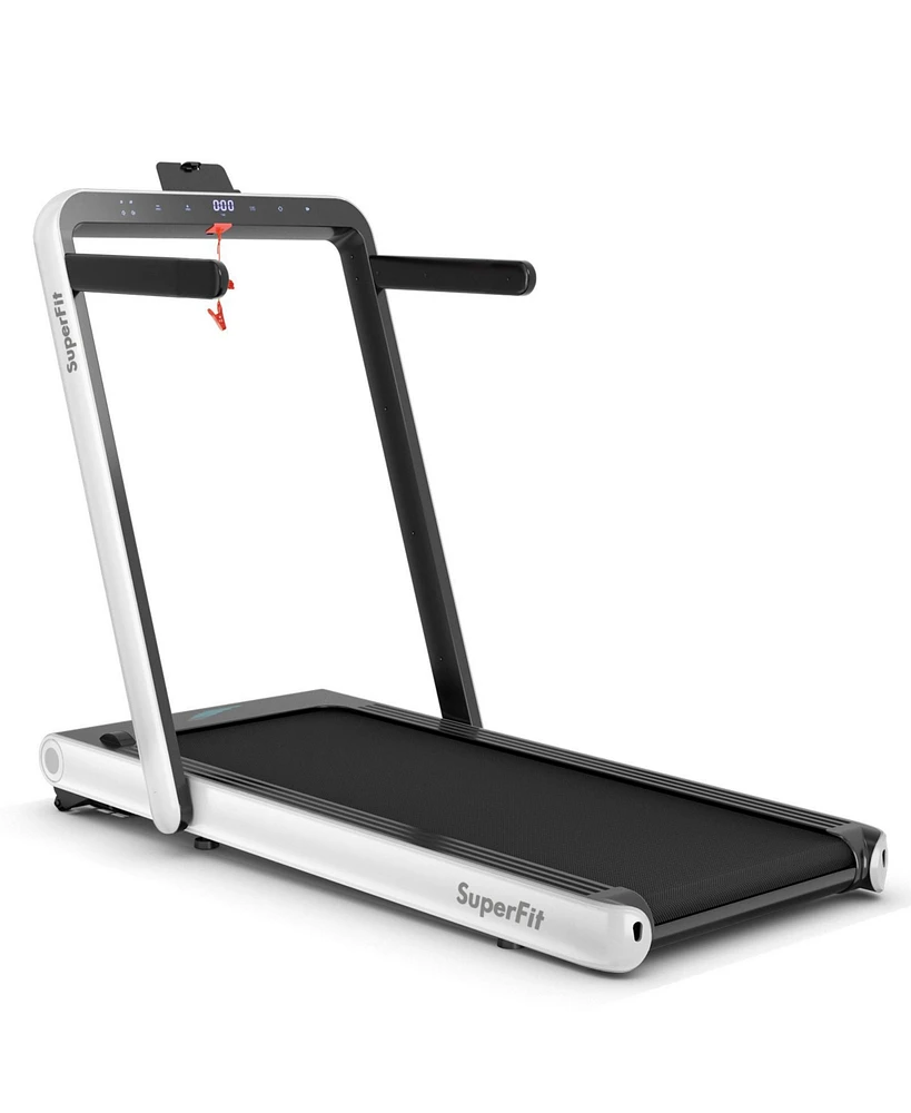 4.75HP 2 In 1 Folding Treadmill with Remote App Control-White