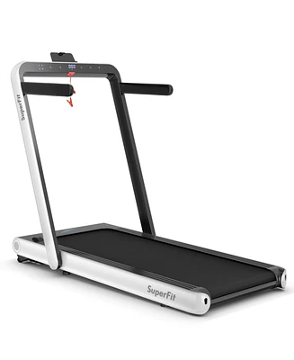 4.75HP 2 In 1 Folding Treadmill with Remote App Control-White