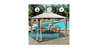 12 x 10 Feet Outdoor Double Top Patio Gazebo with Netting