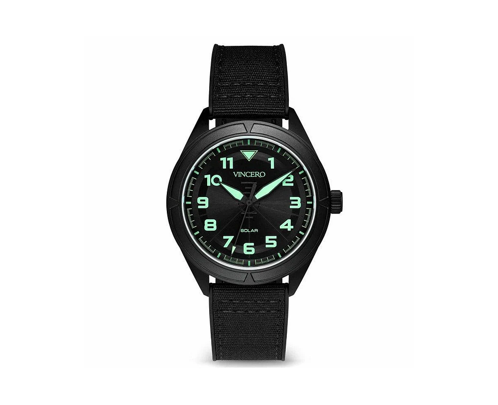 Vincero The Stratos – Dark Matter Men's Solar Titanium Watch 43mm