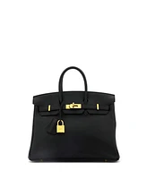 Pre-Owned Hermes Birkin 25 Handbag Black Swift with Gold Hardware