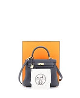 Pre-Owned Hermes Kelly Handbag Grey Togo with Permabrass Hardware