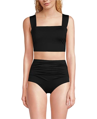 Lands' End Women's Long Torso Square Neck Bikini Top