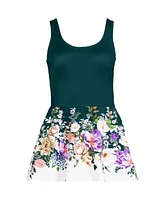 Lands' End Women's Tugless Scallop Swim Dress Swimsuit