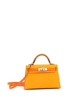 Pre-Owned Hermes Kelly 20 Handbag Bicolor Epsom with Palladium Hardware