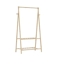 Clothes Rack with Shelves 37.8"x17.9"x59.3" Bamboo