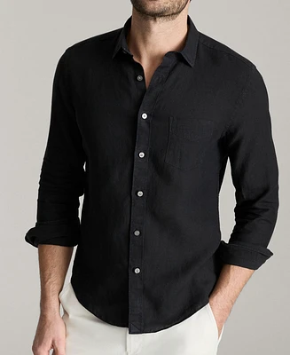 UNTUCKit Men's Slim Fit Wrinkle Resistant Linen Vin Santo Button Up Shirt