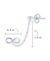 Bling Jewelry Love Knot Infinity Ear Cuff Cartilage Double Pierced Helix Chain Stud Earrings