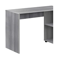 Modern 34" L-Shape Grey Desk Space-Saving Home Office Desk with Storage Drawers